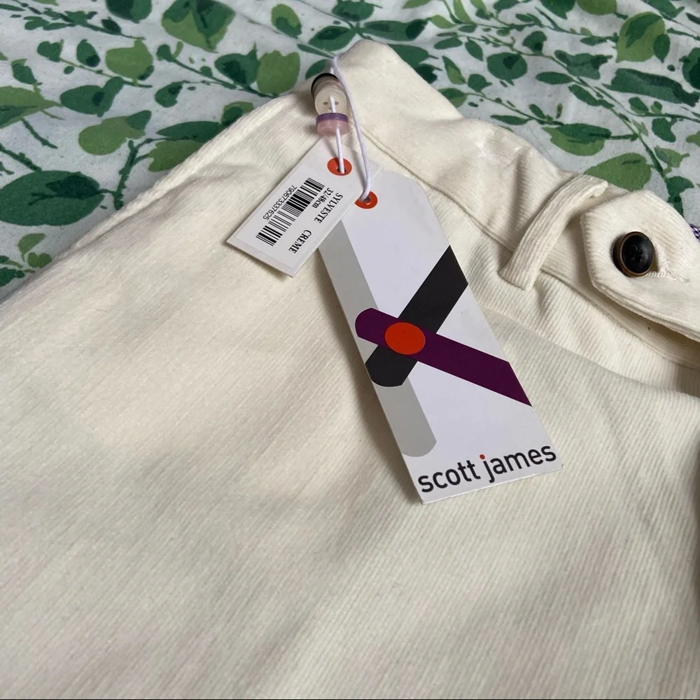 Scott James Vintage Gert Burgandy Corduroy Pants color creme - Picture 4 of 6